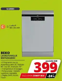 Comet BEKO LAVASTOVIGLIE BDFN26440XC offerta