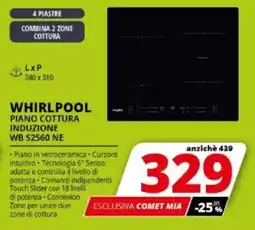 Comet WHIRLPOOL PIANO COTTURA INDUZIONE WB S2560 NE offerta