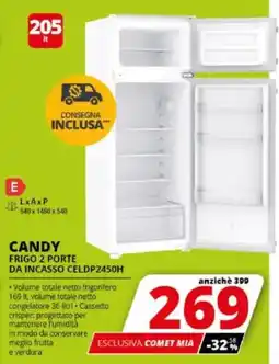 Comet CANDY FRIGO 2 PORTE DA INCASSO CELDP2450H offerta