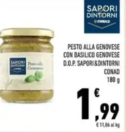 Conad sapori dintorni pesto alla genovese con basilico genovese offerta