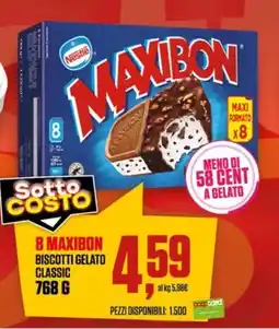 Coop Nestle 8 maxibon biscotti gelato classic offerta