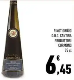 Conad Cormons pinot grigio d.o.c. cantina produttori offerta