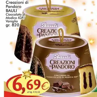 Paghi Poco Bauli Creazioni di Pandoro Cioccolato di Modica IGP/Vaniglia 820gr offerta