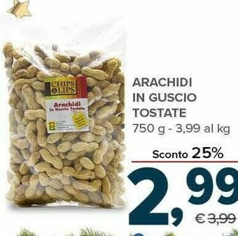 Todis Arachidi in guscio tostate 750 g offerta