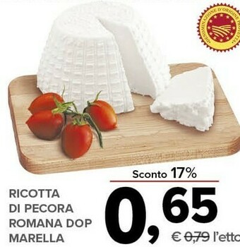 Todis Ricotta di pecora romana dop marella offerta