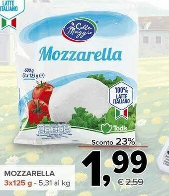 Todis Mozzarella 125 g(ml) offerta