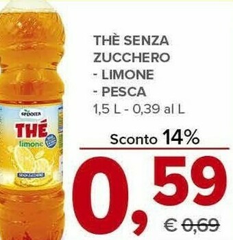 Todis The senza zucchero - limone - pesca 1,5 l offerta