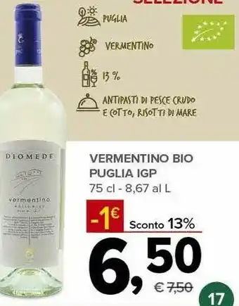 Todis Diomede vermentino bio puglia igp offerta