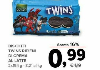 Todis Biscotti twins ripieni di crema al latte offerta