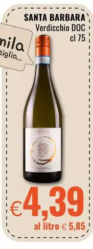 Famila SANTA BARBARA Verdicchio DOC offerta