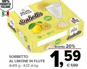 Sorbetto al limone in flute