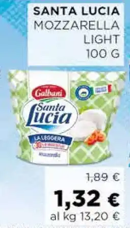 Coop SANTA LUCIA MOZZARELLA LIGHT 100 G offerta