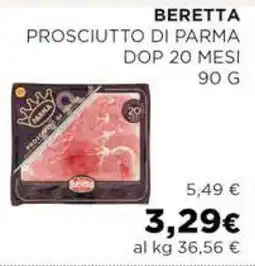 Coop BERETTA PROSCIUTTO DI PARMA DOP 20 MESI offerta