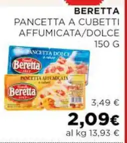 Coop BERETTA Pancetta a cubetti affumicata/dolce 150 g offerta