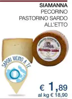 Coop SIAMANNA PECORINO PASTORINO SARDO offerta
