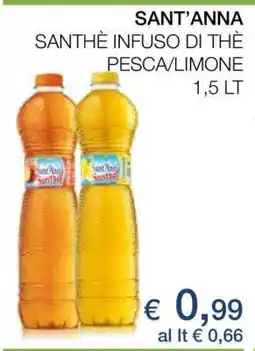 Coop SANT'ANNA SANTHÈ INFUSO DI THÈ PESCA/LIMONE offerta