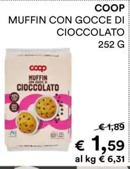Coop COOP MUFFIN CON GOCCE DI CIOCCOLATO 252 G offerta