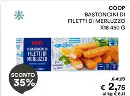 Coop COOP Bastoncini di Filetti di Merluzzo offerta