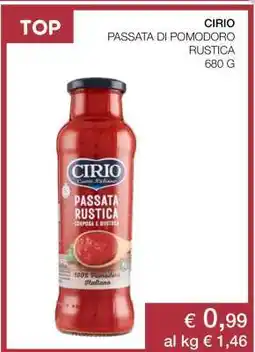 Coop CIRIO PASSATA DI POMODORO RUSTICA 680 G offerta