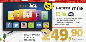 Todis Hdmi smart tv 42 pollici mt42cfs2 offerta