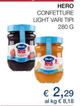 Coop HERO CONFETTURE LIGHT VARI TIPI offerta