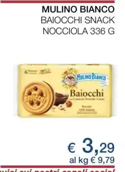 Coop MULINO BIANCO BAIOCCHI SNACK NOCCIOLA 336 G offerta