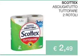 Coop SCOTTEX ASCIUGATUTTO TUTTOFARE 2 ROTOLI offerta