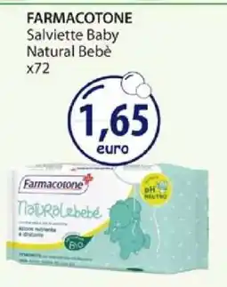Acqua & Sapone FARMACOTONE Salviette Baby Natural Bebè x72 offerta