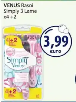 Acqua & Sapone VENUS Rasoi Simply 3 Lame x4 +2 offerta