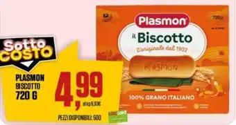 Coop Plasmon biscotto offerta