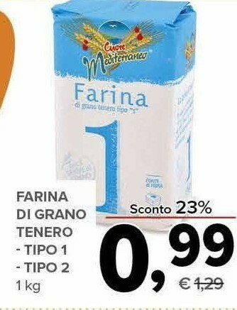 Todis Farina di grano tenero tipo 1 1000 g(ml) offerta