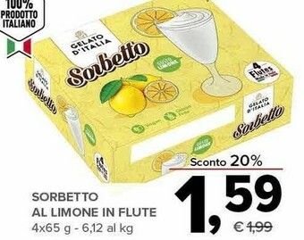 Todis Sorbetto al limone in flute offerta