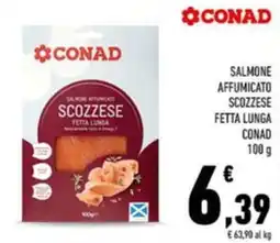 Conad Conad salmone affumicato scozzese fetta lunga offerta