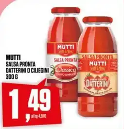 Coop Mutti salsa pronta datterini o ciliegini offerta