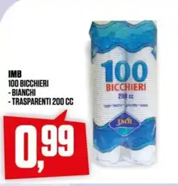 Coop Imb 100 bicchieri - bianchi - trasparenti 200 cc offerta