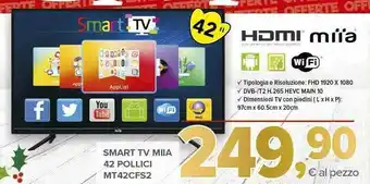 Todis Hdmi smart tv 42 pollici mt42cfs2 offerta