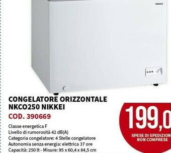 Congelatore orizzontale nkco250
