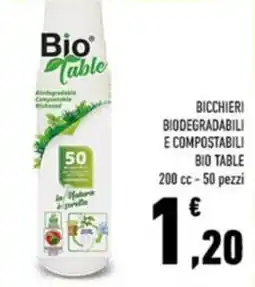 Conad Bio table bicchieri biodegradabili e compostabili offerta