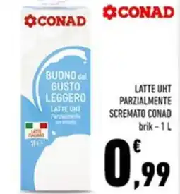 Conad Latte uht parzialmente scremato conad brik offerta