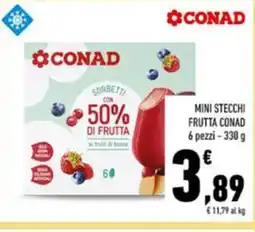 Conad Conad mini stecchi frutta offerta