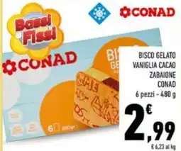 Conad Conad bisco gelato vaniglia cacao zabaione offerta