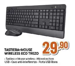 Extracoop Tastiera+mouse wireless eco trezo offerta