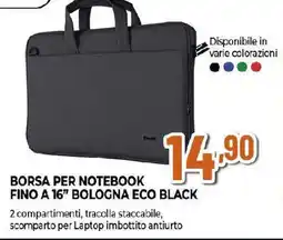 Extracoop Borsa per notebook fino a 16" bologna eco black offerta