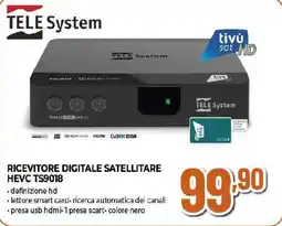 Extracoop RICEVITORE DIGITALE SATELLITARE HEVC TS9018 offerta