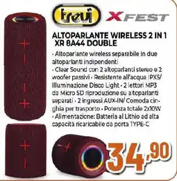 Extracoop trevi ALTOPARLANTE WIRELESS 2 IN 1 XR BA44 DOUBLE offerta