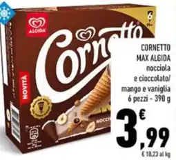 Conad Cornetto max algida nocciola e cioccolato/ mango e vaniglia offerta