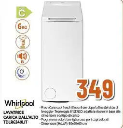 Extracoop Whirlpool LAVATRICE CARICA DALL'ALTO TDLR6240LIT offerta