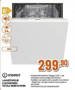 Extracoop INDESIT LAVASTOVIGLIE A SCOMPARSA TOTALE IN2IE14CNP80 offerta