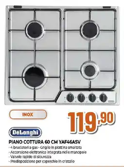 Extracoop DeLonghi PIANO COTTURA 60 CM YAF46ASV offerta