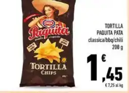 Conad Tortilla paquita pata classica/bbq/chili offerta